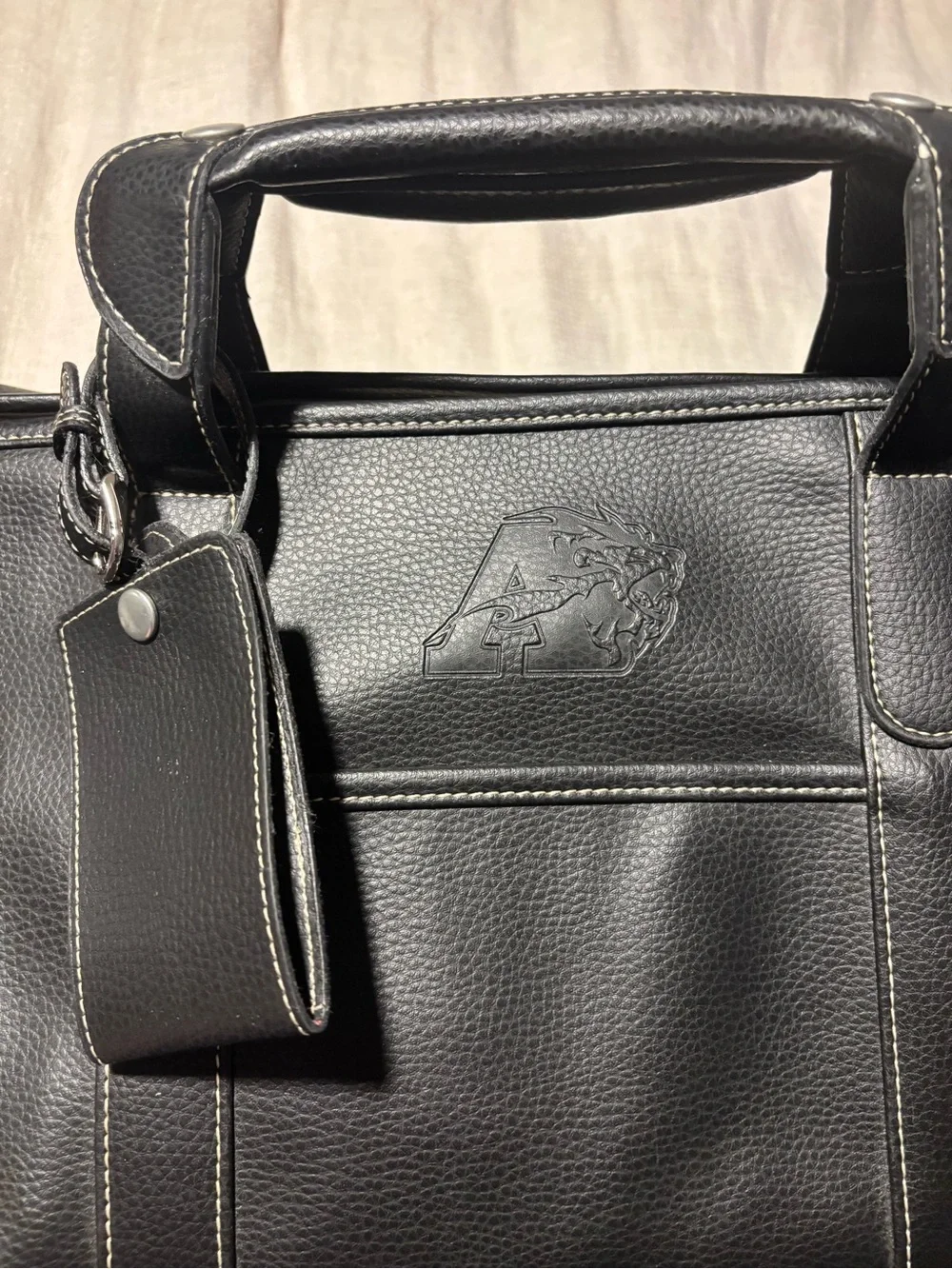 Barrington Black Vegan Leather Duffel Bag - New - Albright College Design